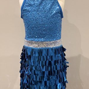 PRELOVED Weissman Blue and Silver Skirted Leotard
