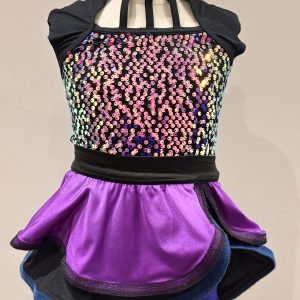 PRELOVED Weissman Purple and Blue Sequin Skirted Leotard